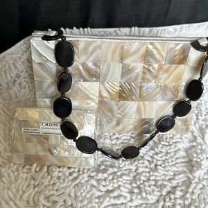 Vintage Shell Clutch with extra shells and new Coin purse